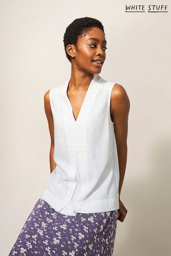 White Stuff White Celia Jersey Mix Blouse (952403) | £45