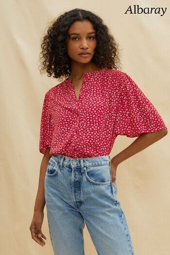 Albaray Red Floating Floral Blouse (952462) | £69