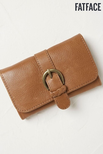 FatFace Brown Harlow Round Buckle Foldover Purse (952607) | £39