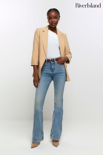 River Island Blue Tummy Hold Flare Stretch Jeans (952830) | £45