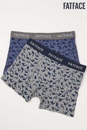 FatFace Blue Killer Whale Boxers 2 Pack (953063) | £22