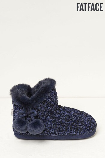 FatFace Blue Melody Chenille Slipper Boots (953600) | £35