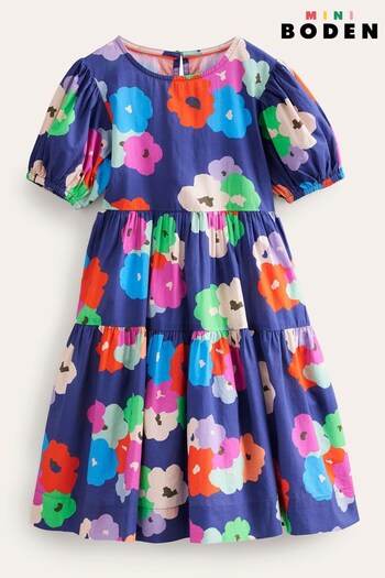 Boden Blue Tiered Printed Woven Dress (953804) | £27 - £31