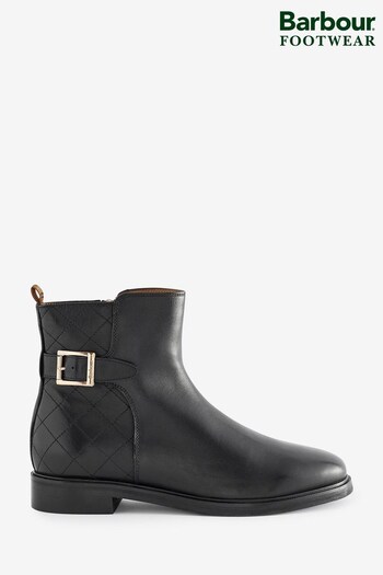 Barbour® Black Leather Everley Ankle Boots (953972) | £149