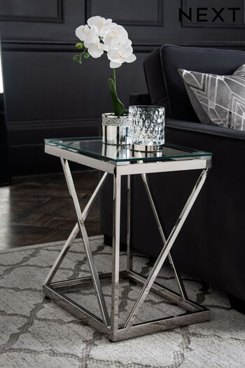 Chrome Cailin Glass Side Table (953976) | £215