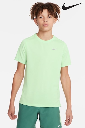 Nike images Bright Green Dri-FIT Miler T-Shirt (954159) | £25