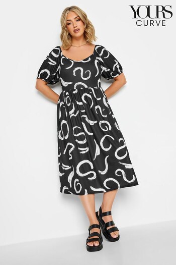 Yours Curve Black Limited Puff Sleeve Midaxi Dress (954199) | £33