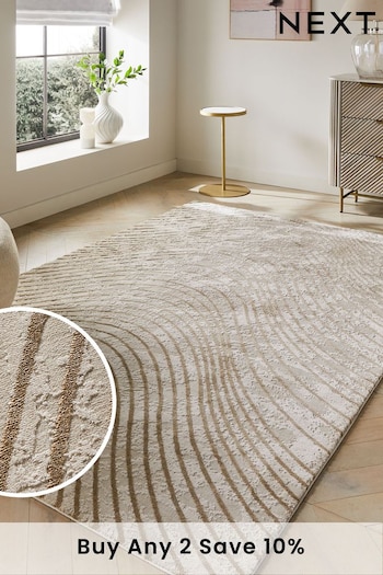 Champagne Gold Valencia Waves Rug (954411) | £50 - £320