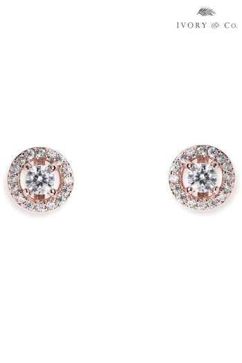 Ivory & Co Rose Gold Balmoral Crystal Dainty Earrings (954437) | £25