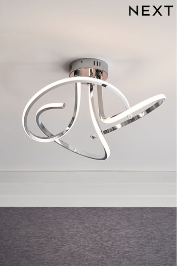 Chrome Sculptural LED Flush Ceiling Light (954489) | £99