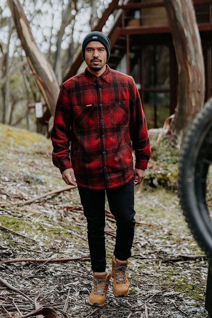 Red shirt hotsell outfit for men