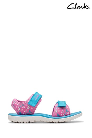 Clarks Pink Hot Surfingtide Kids Sandals (954875) | £26 - £28