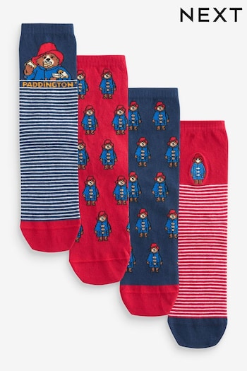 Navy Blue/Red Paddington Bear Ankle Socks 4 Pack (954957) | £12