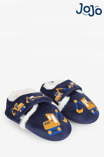 JoJo Maman Bébé Navy suede' Digger Easy On Slippers (954967) | £16.50