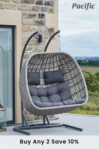Pacific Stone Grey Garden Double Hanging Chair (955114) | £700