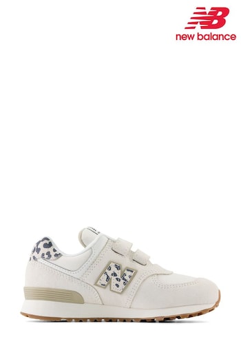 New Balance White Girls Hook And Loop 574 Trainers (955160) | £60