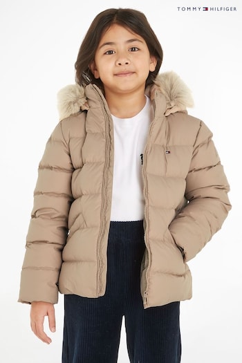 Tommy Nylon Hilfiger Kids Cream Essential Down Hood Jacket (955182) | £130 - £150