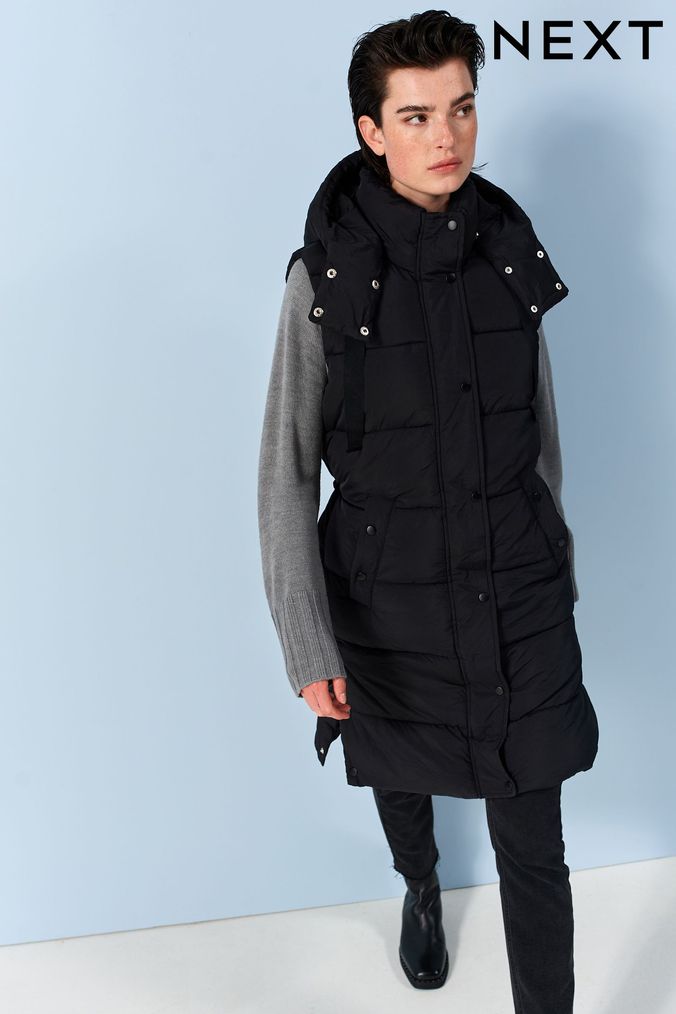 Long gilet coat deals