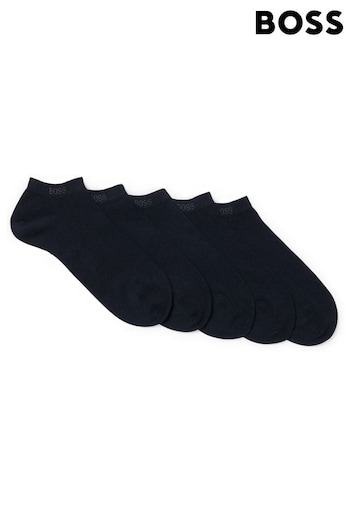 BOSS Blue Cotton Blend Logo Ankle Socks 5 Pack (956086) | £28