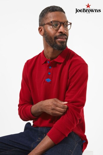 Joe Browns Red Long Sleeve Perfect Polo Shirt (956596) | £44