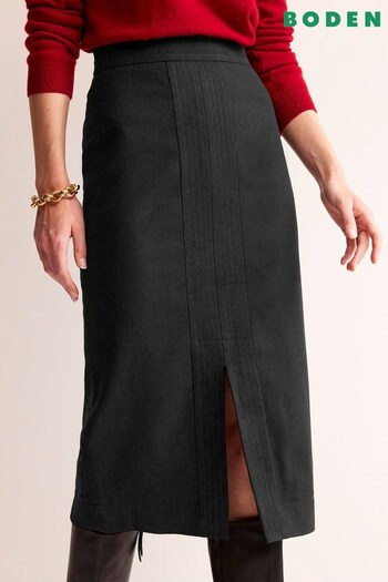 Boden Black Wool Pencil Skirt (956615) | £110