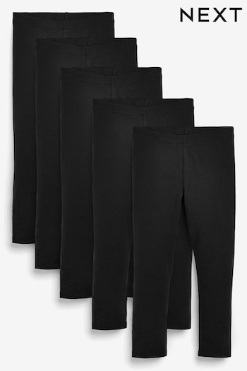 Black Isabel Leggings 5 Pack (3-16yrs) (956862) | £18 - £27