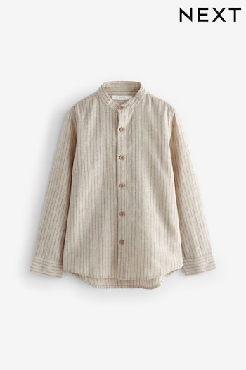 Neutral Grandad Collar Long Sleeve Shirt (3-16yrs) (956935) | £13 - £18