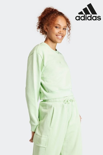 adidas Green Sportswear All Szn Fleece Crop Sweatshirt (957169) | £38
