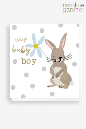 Caroline Gardner Caroline Gardner New Baby Boy Rabbit Card (957367) | £3