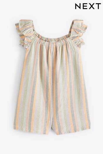 Pastel Rainbow Frill Sleeve Playsuit (3mths-7yrs) (957449) | £14 - £16