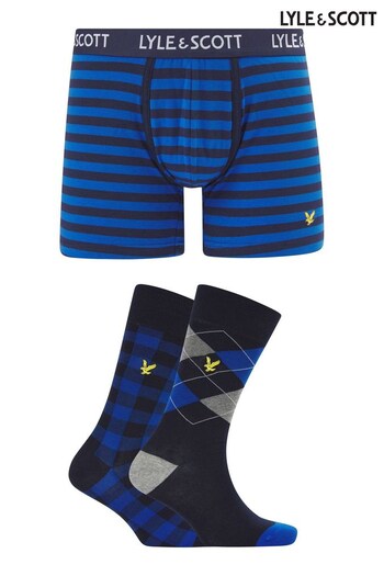 Lyle and Scott Blue Travis Underwear and Socks Gift Set (957700) | £21