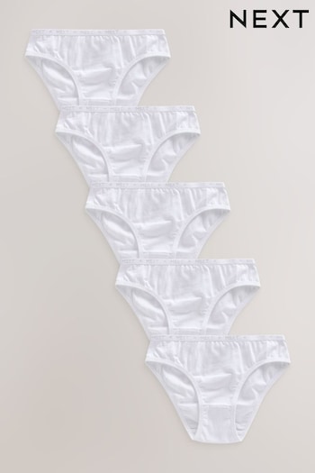White Bikini Briefs 5 Pack (5-16yrs) (957921) | £6 - £10
