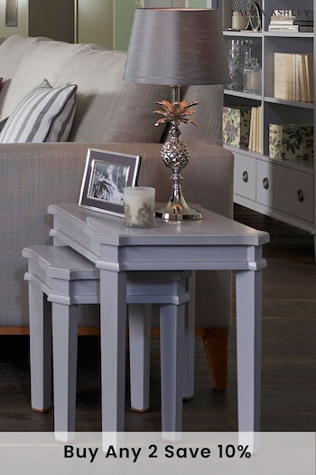 Laura Ashley Pale Charcoal Henshaw Nest Of Tables (957926) | £405