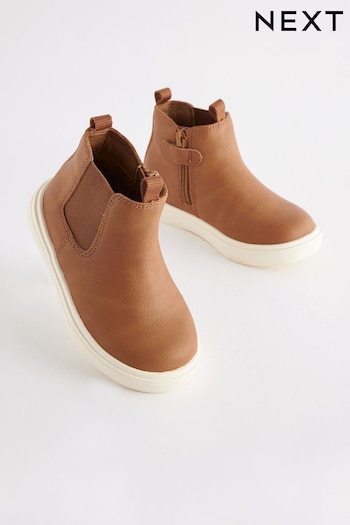 Tan Brown Wide Fit (G) Chelsea Puma Boots with Zip Fastening (957978) | £24 - £29
