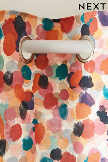Multicoloured Spot Print Eyelet Curtains (957981) | £45 - £100