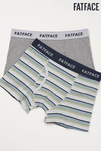 FatFace Grey Eype Stripe Boxers 2 Pack (958169) | £22