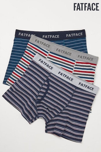 FatFace Blue Chesil Stripe Boxers 3 Pack (958203) | £30