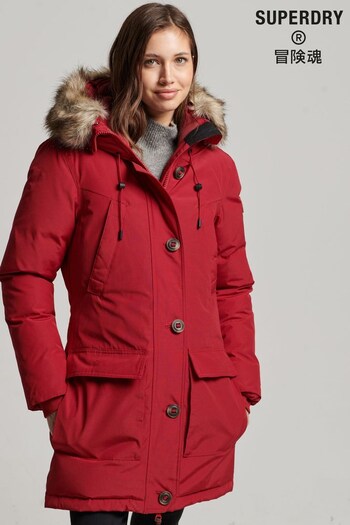 Superdry Red Rookie Down Parka Coat (958619) | £175