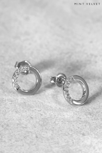 Mint Velvet Silver Tone Circle Studs Earrings (958718) | £35