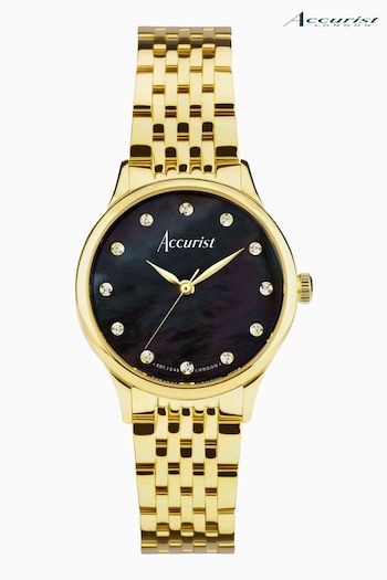 Accurist Ladies Gold Tone Dress Stainless Steel Bracelet 28mm Watch (958884) | £189