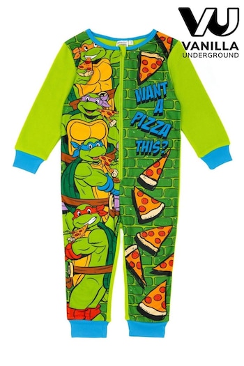 Vanilla Underground Green Ninja Turtles Fleece Kids Onesie (958923) | £18