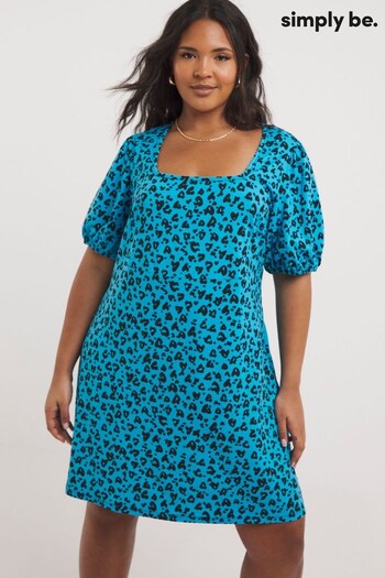 Simply Be Blue Animal Print Supersoft Tea Dress (959244) | £24