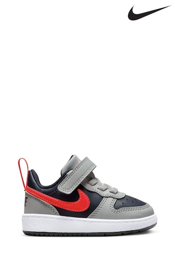 Nike Grey/Red Court Borough Low Recraft Infant Trainers (959308) | £30