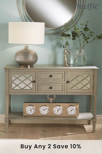 Pacific Grey Mirrored Pine Wood Dresser (959390) | £430