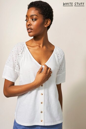 White Stuff White Broderie Mix Two Way Top (959552) | £39