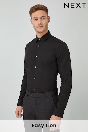 Black Slim Fit Cotton Single Cuff Shirt (959745) | £29