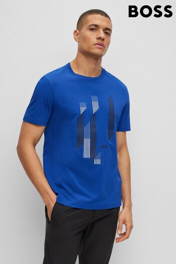 BOSS Blue Graphic Artwork Logo Regular Fit T-Shirt (959779) | £59