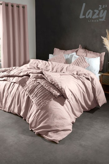 Lazy Linen Mellow Pink 100% Washed Linen Lazy Linen Throw (95H463) | £175
