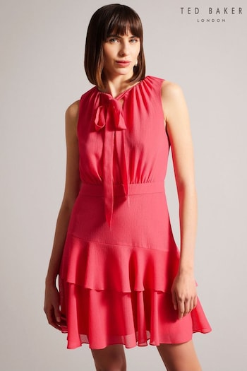 Ted Baker Pink Zandaa Asymmetric Tiered Mini Dress (960000) | £150