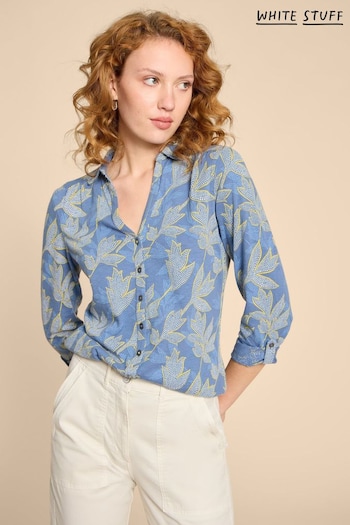 White Stuff Blue Petite Annie Jersey Shirt (960387) | £45